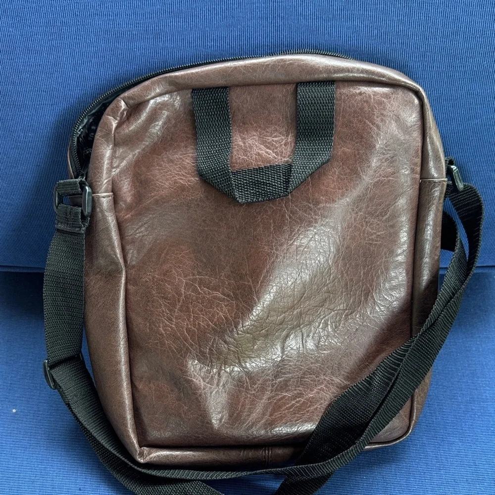 Outbrooks Dark Brown Leather Messenger Bag for Men